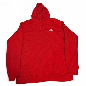 Adidas Men's Red Hoodie with the white logo embroidered
